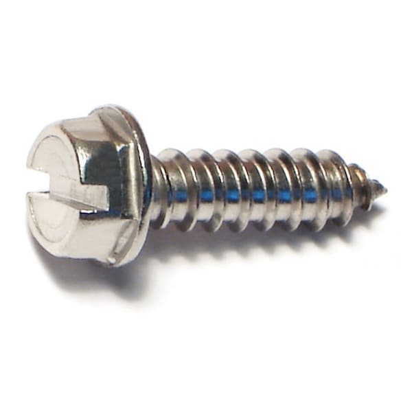 Midwest Fastener Sheet Metal Screw, #12 x 3/4 in, 18-8 Stainless Steel Flange Hex Head Slotted Drive, 50 PK 53614 - main